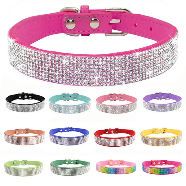 Crystal Rhinestone Reflective Dog Collar