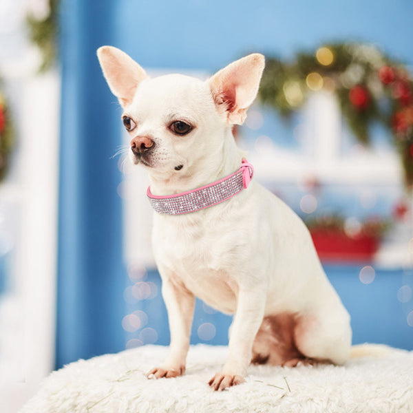 Crystal Rhinestone Reflective Dog Collar