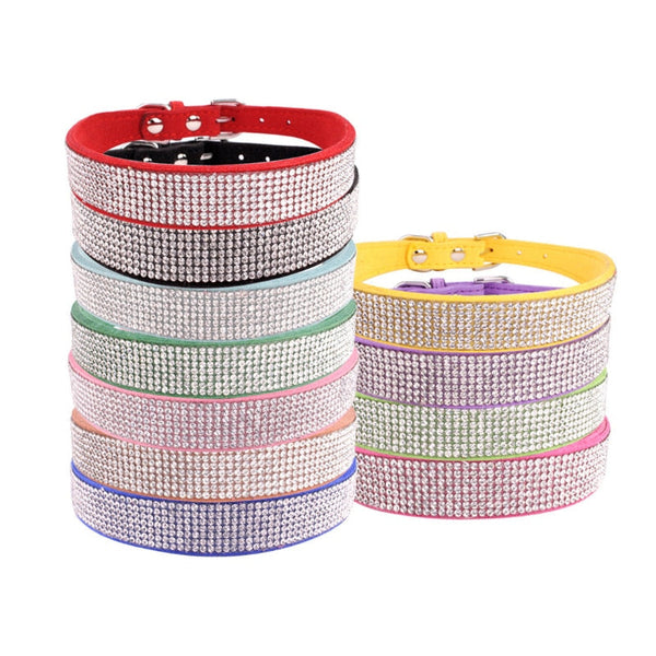 Crystal Rhinestone Reflective Dog Collar
