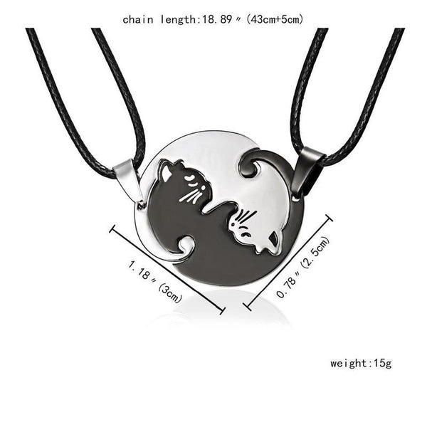 Cute Couple Cat Necklace (2 PIECES) - Meowaish