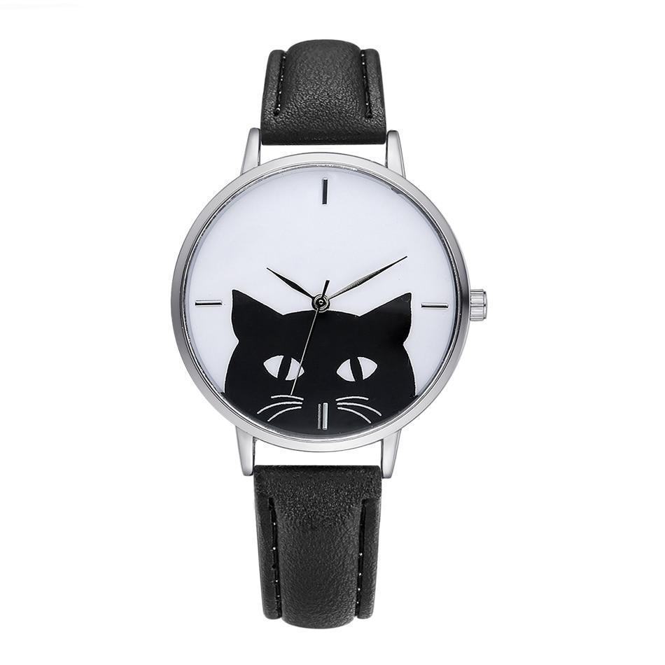 Cat Looks Outside Leather Watch - Meowaish