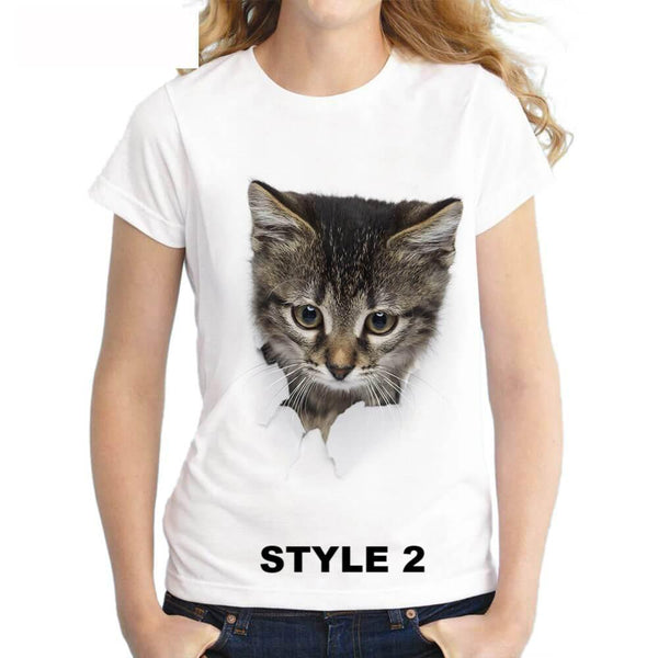 3D  Cute Cat Printing T-Shirt - Meowaish