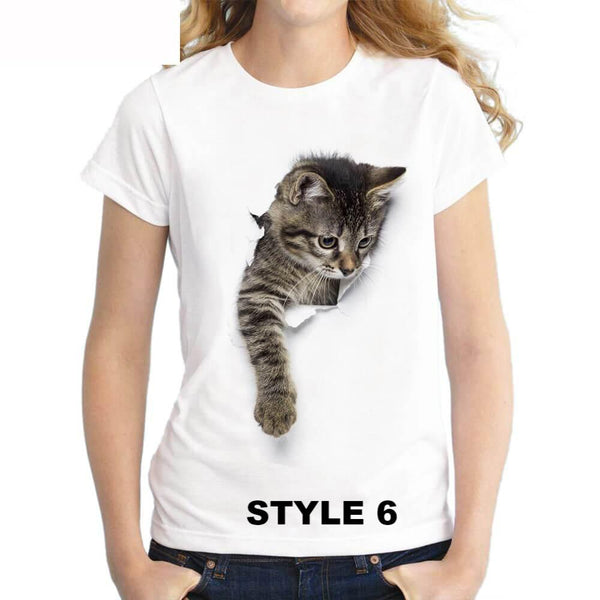 3D  Cute Cat Printing T-Shirt - Meowaish