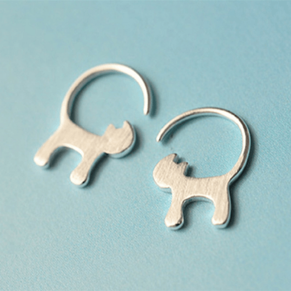 Cute Long Tailed Cat Earrings - Meowaish