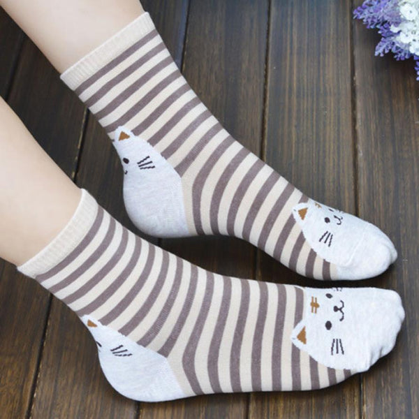 Cute Cat Socks (all 6 Pair) - Meowaish