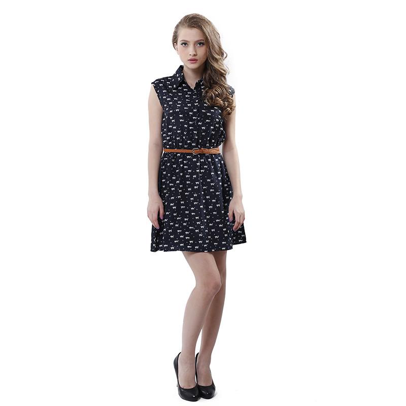 Special Summer Fashion Cat Footprints Pattern Dress - Meowaish