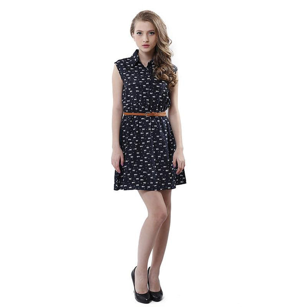 Special Summer Fashion Cat Footprints Pattern Dress - Meowaish