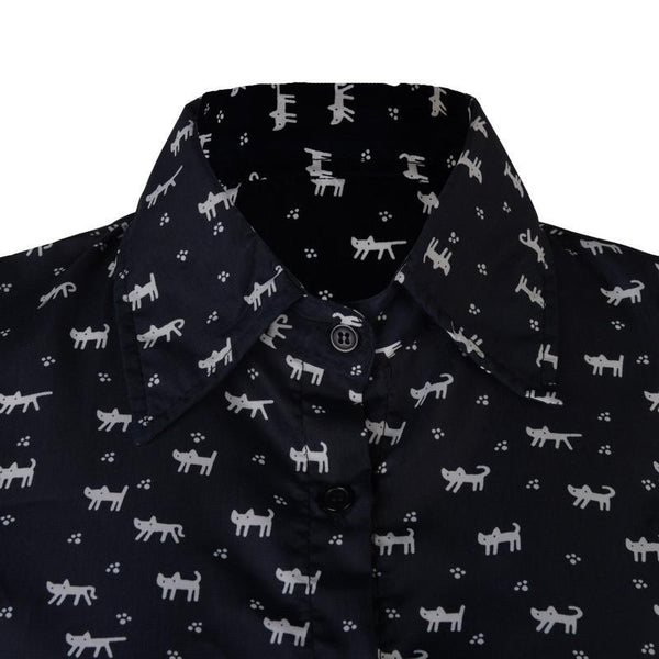 Special Summer Fashion Cat Footprints Pattern Dress - Meowaish