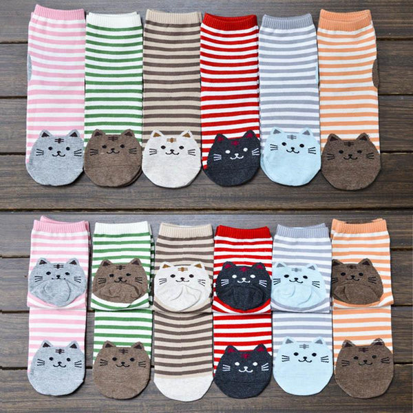 Cute Cat Socks (all 6 Pair) - Meowaish