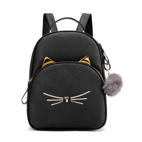 Cat Leather Backpack