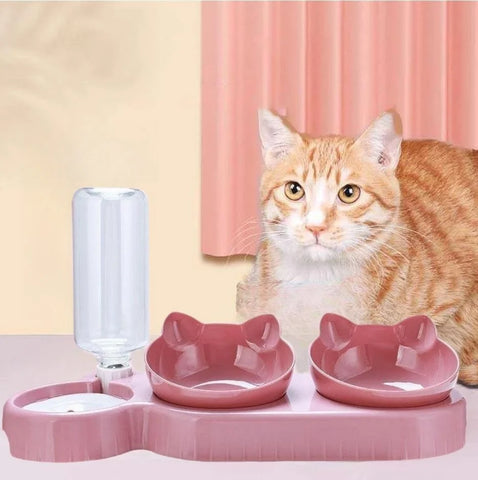 3-in-1 Cat Food Bowl and Automatic Feeder