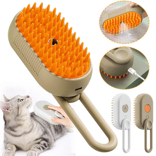 Cat Steam Brush - 3 In 1 Electric Cat Steamy Hair Grooming Brush