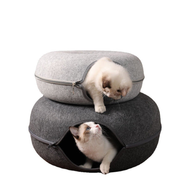 Donut Felt Cat Cave Pet Bed