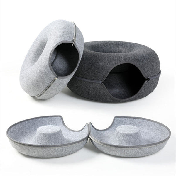 Donut Felt Cat Cave Pet Bed