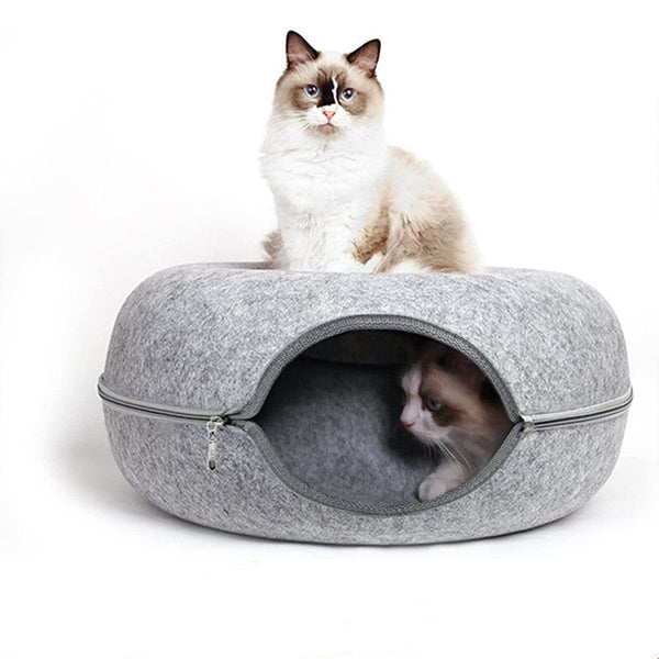 Donut Felt Cat Cave Pet Bed