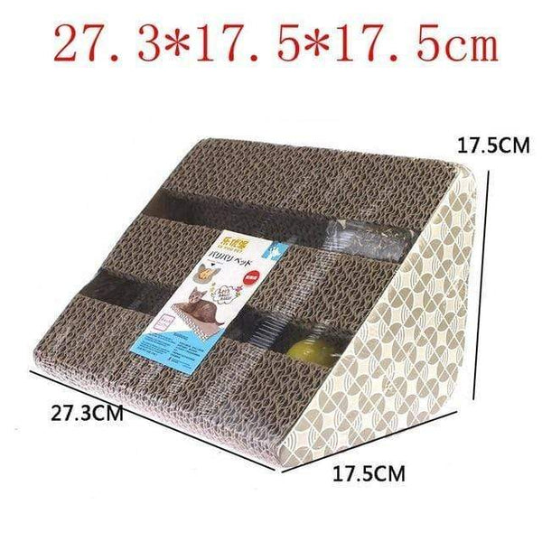 Triangular Cat Scratcher Board with Bells