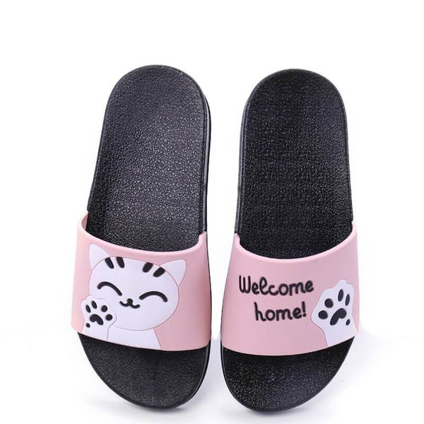 Cute Cozy Cat Paw Summer Slippers - Meowaish