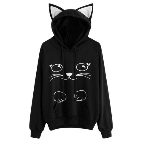Cat Ear Cartoon Print Sweatshirt/Hoodie - Meowaish