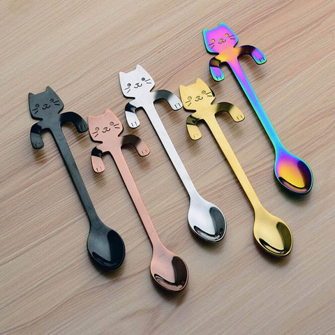 Stainless Steel Cat Tea Coffee Spoons - GETALL6 for Only $34.95! - Meowaish