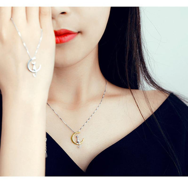 Cute Moon Cat Necklace - Meowaish