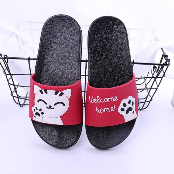 Cute Cozy Cat Paw Summer Slippers - Meowaish