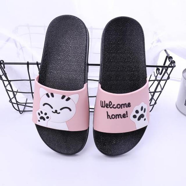 Cute Cozy Cat Paw Summer Slippers - Meowaish