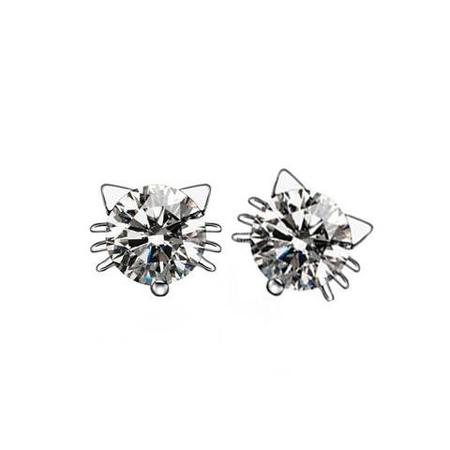 Diamond Crystal Cat Earrings - Meowaish