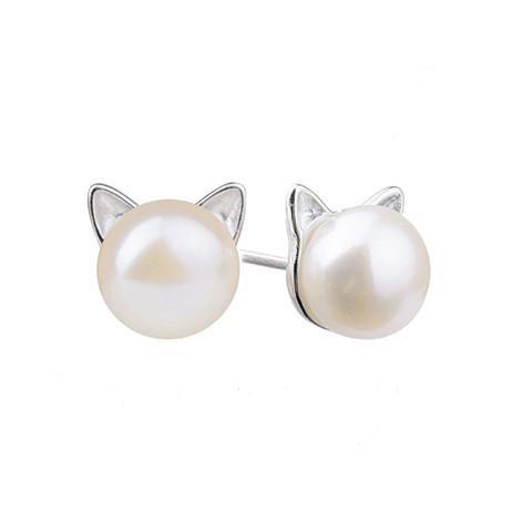 Pearl Cat Earrings - Meowaish