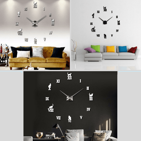 3D Kittens Wall Clock - Meowaish