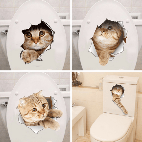 New 3D Waterproof Cute Cat Decor Sticker [BUY ALL 4 $19.95 ONLY] - Meowaish