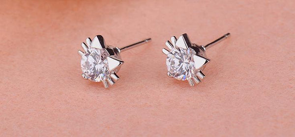 Diamond Crystal Cat Earrings - Meowaish