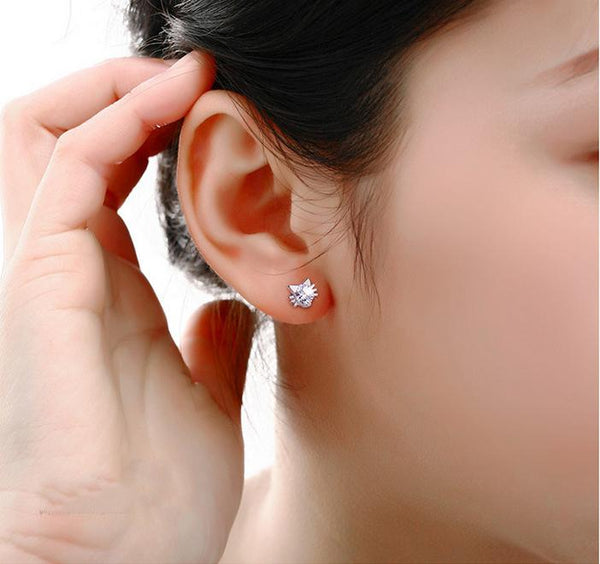 Diamond Crystal Cat Earrings - Meowaish