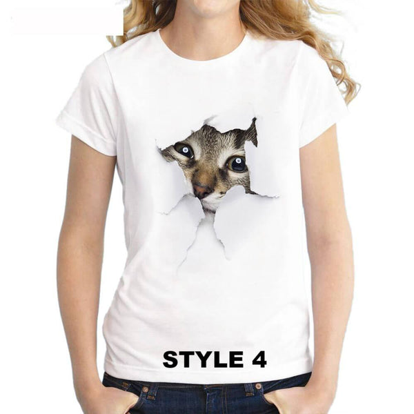 3D  Cute Cat Printing T-Shirt - Meowaish