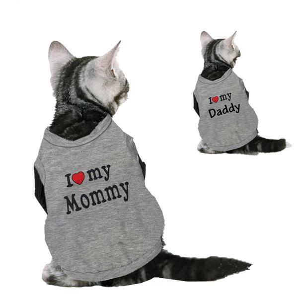 I Love Mommy/Daddy Cat Vest - Meowaish