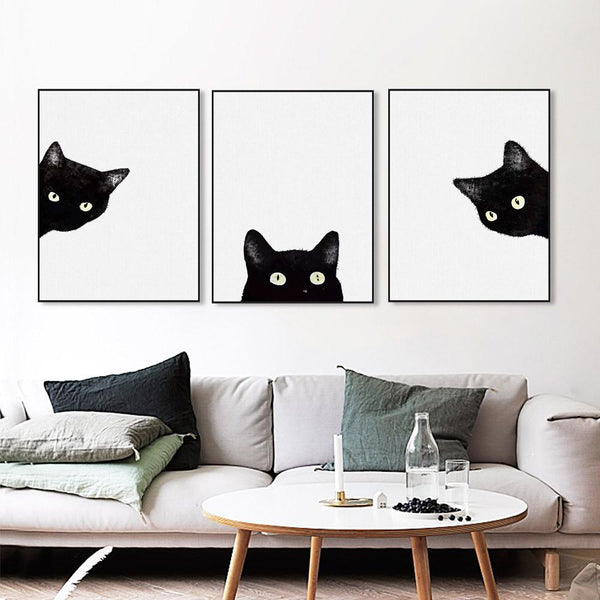 Cute Black Cat Canvas - Meowaish