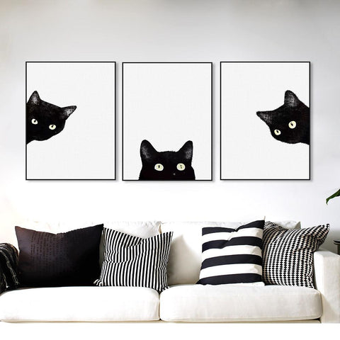 Cute Black Cat Canvas - Meowaish