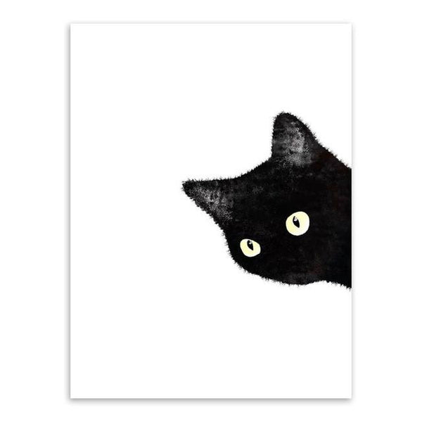 Cute Black Cat Canvas - Meowaish