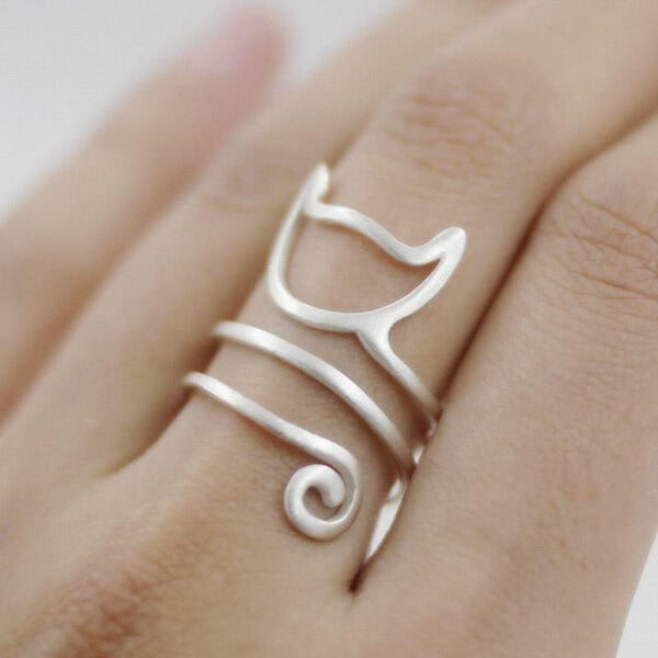 Fashion Cat Adjustable Wrap Ring - Meowaish