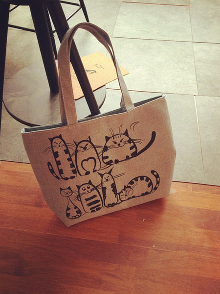 High-Trendy Cute Cat Tote Handbag - Meowaish