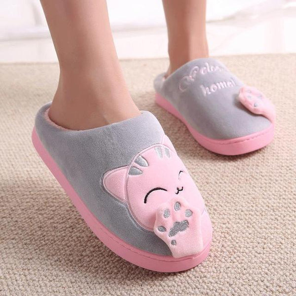 Cute Cozy Cat Paw Slippers - Meowaish