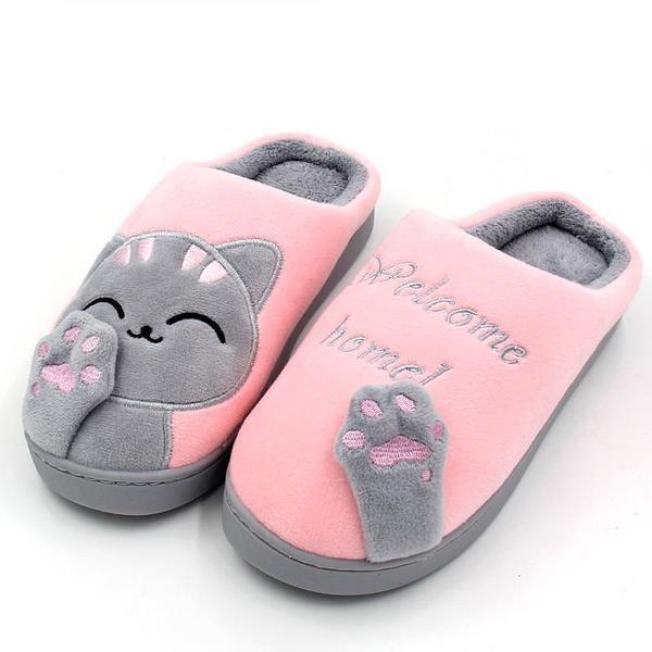 Cute Cozy Cat Paw Slippers - Meowaish