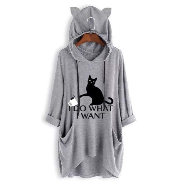 I Do What I Want - Cat Ears Hoodie - Meowaish