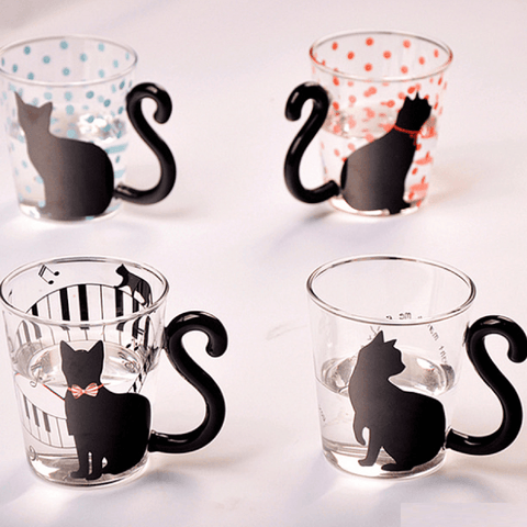 Cute Cat Glass Mug[GET ALL4  $69.95 TODAY] - Meowaish